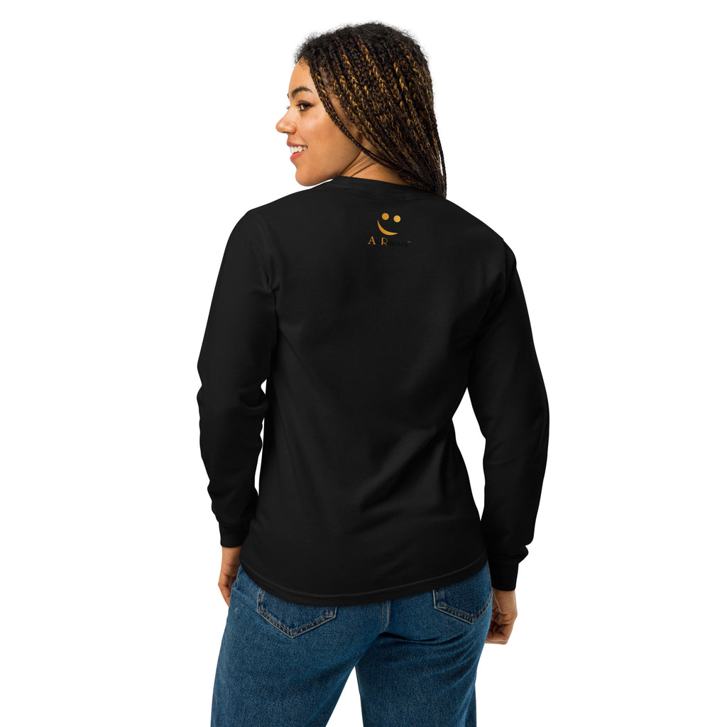 Unisex Garment-dyed heavyweight long-sleeve shirt | Work Hard , Dream Big long-sleeve shirt AwRans Clothing unisex-garment-dyed-heavyweight-long-sleeve-shirt-black-back-67eab157a9004