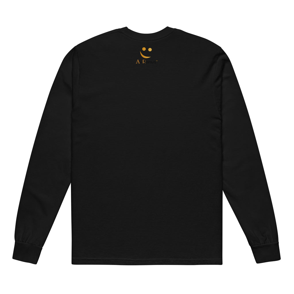 Unisex Garment-dyed heavyweight long-sleeve shirt | Love long-sleeve shirt AwRans Clothing unisex-garment-dyed-heavyweight-long-sleeve-shirt-black-back-67eab20cd8e38