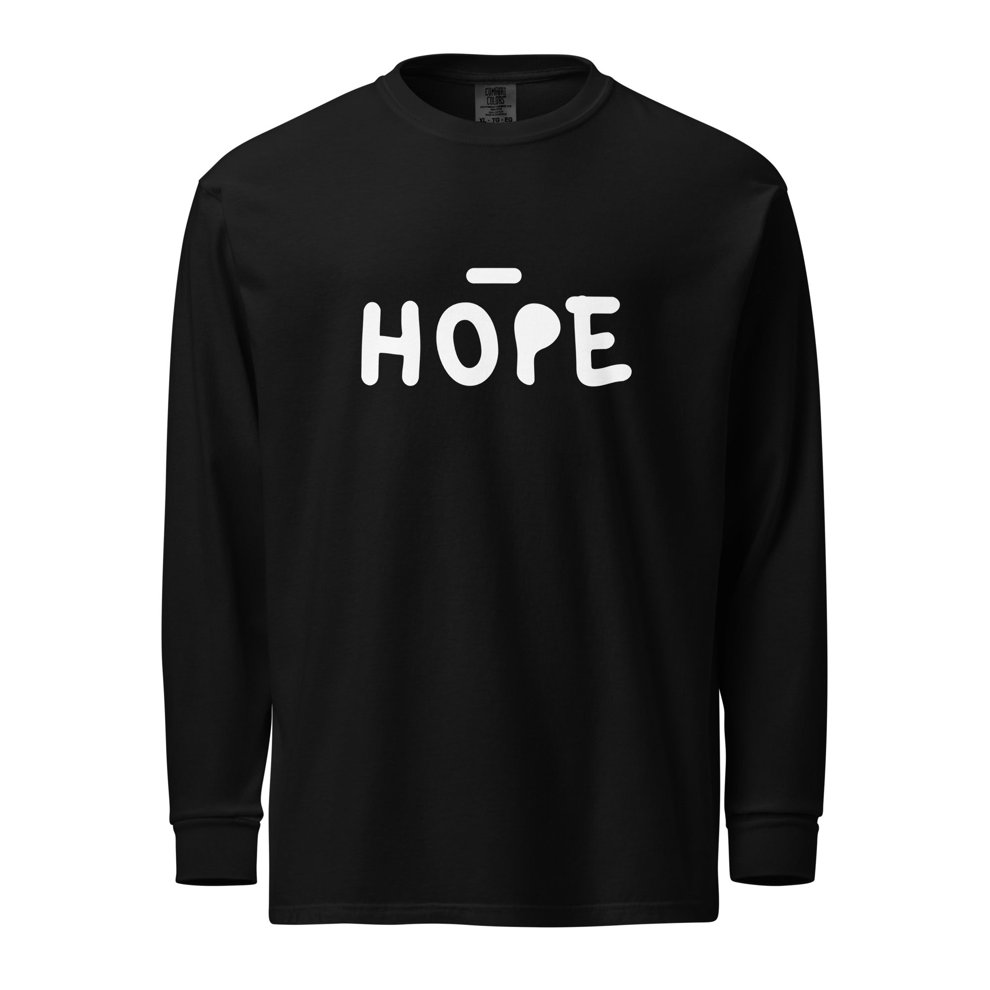 Unisex Garment-dyed heavyweight long-sleeve shirt | Hope long-sleeve shirt AwRans Clothing unisex-garment-dyed-heavyweight-long-sleeve-shirt-black-front-67eaade5286f7