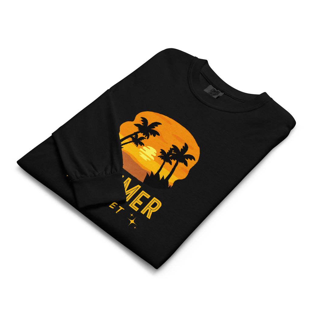 Unisex Garment-dyed heavyweight long-sleeve shirt | Summer Sunset long-sleeve shirt AwRans Clothing unisex-garment-dyed-heavyweight-long-sleeve-shirt-black-front-67eaae921c2bf