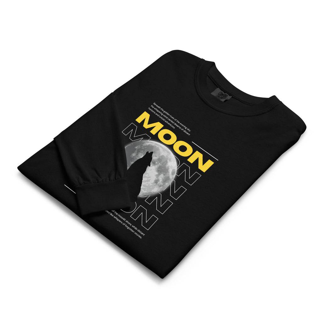 Unisex Garment-dyed heavyweight long-sleeve shirt | Moon long-sleeve shirt AwRans Clothing unisex-garment-dyed-heavyweight-long-sleeve-shirt-black-front-67eaaf411c6f4