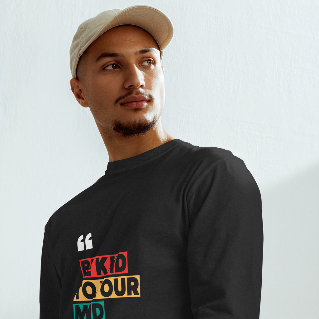 Unisex Garment-dyed heavyweight long-sleeve shirt | Be Kind To Your Mind long-sleeve shirt AwRans Clothing unisex-garment-dyed-heavyweight-long-sleeve-shirt-black-front-67eaaff167802
