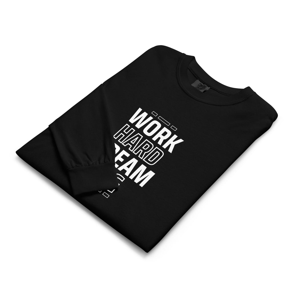 Unisex Garment-dyed heavyweight long-sleeve shirt | Work Hard , Dream Big long-sleeve shirt AwRans Clothing unisex-garment-dyed-heavyweight-long-sleeve-shirt-black-front-67eab157a8a55