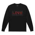 Unisex Garment-dyed heavyweight long-sleeve shirt | Love Black long-sleeve shirt AwRans Clothing unisex-garment-dyed-heavyweight-long-sleeve-shirt-black-front-67eab20c79f04