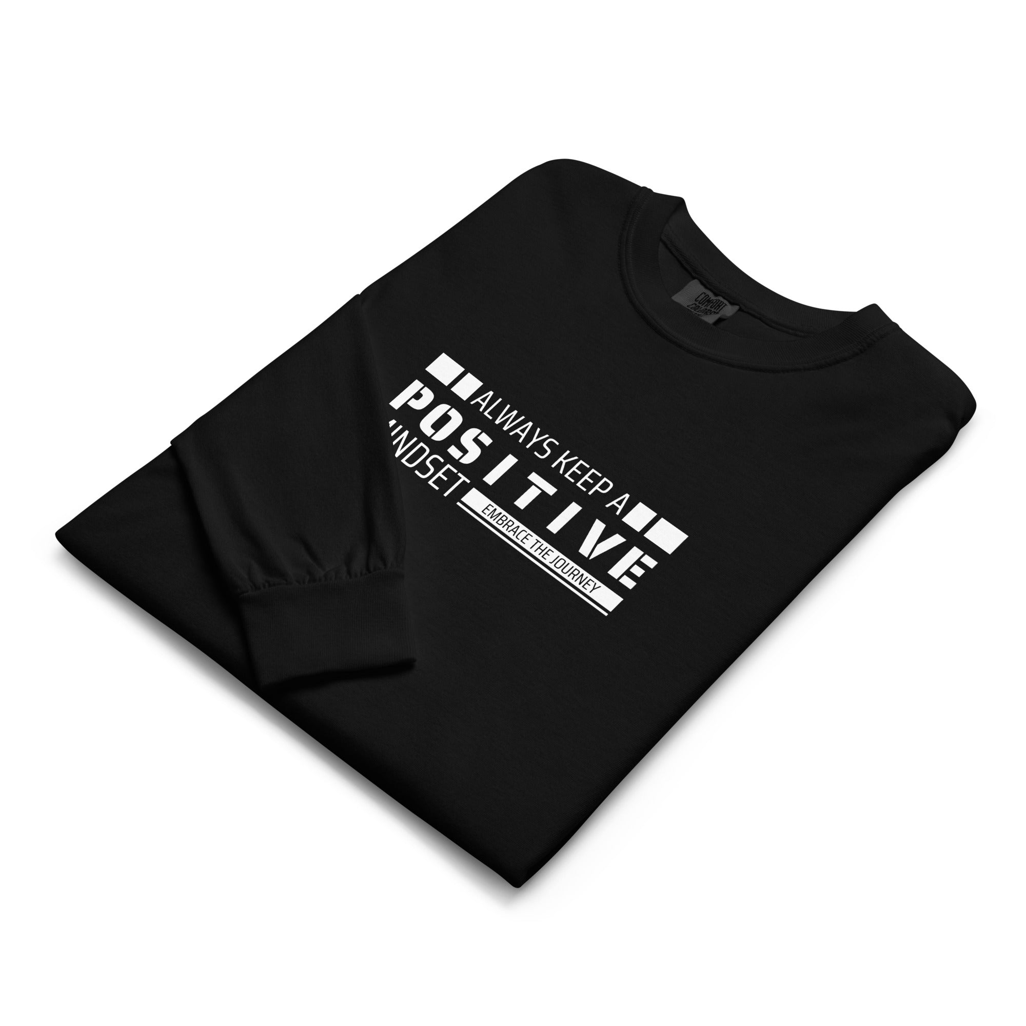 Unisex Garment-dyed heavyweight long-sleeve shirt | Always Keep A Positive Mindset long-sleeve shirt AwRans Clothing unisex-garment-dyed-heavyweight-long-sleeve-shirt-black-front-67eab2c3067d2