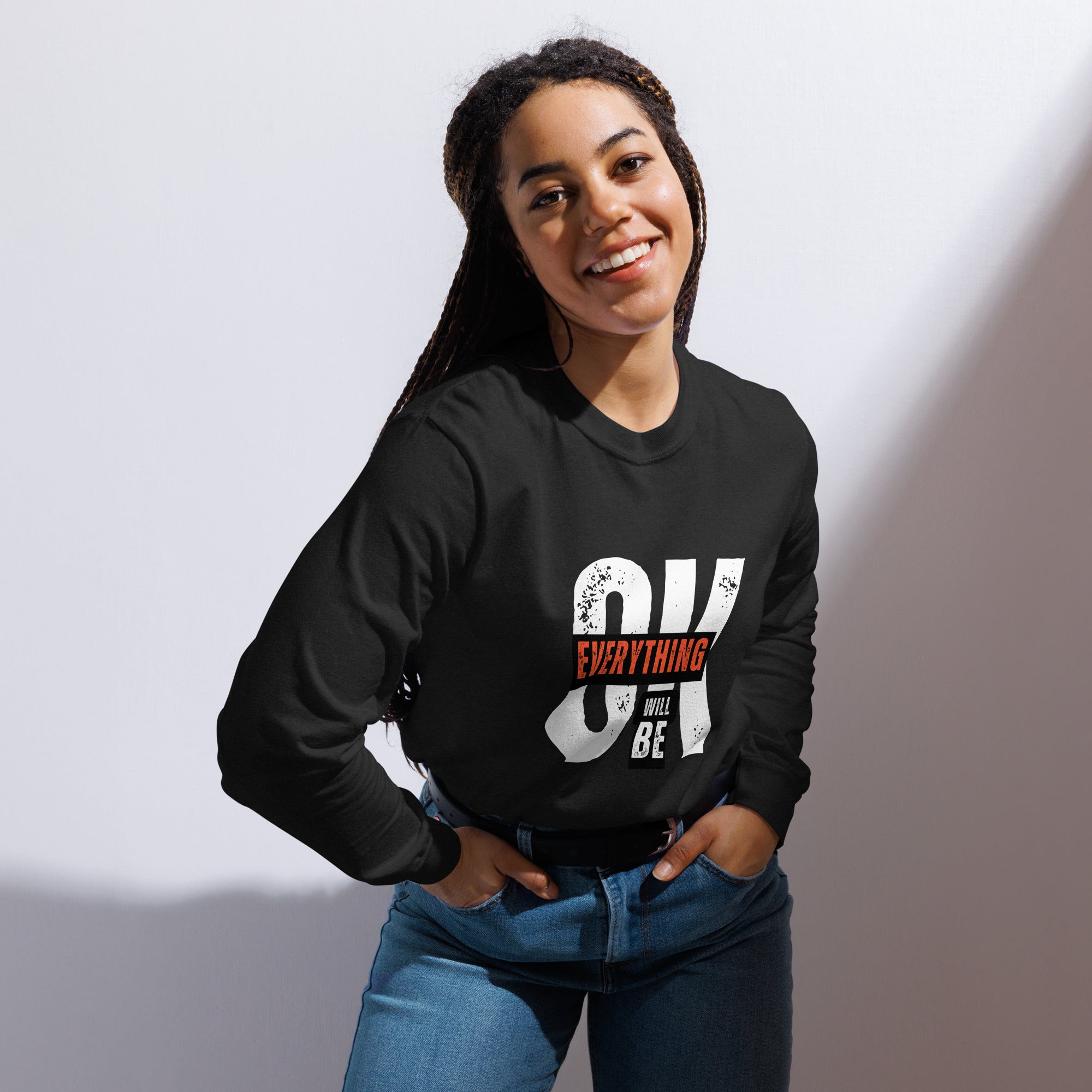 Unisex Garment-dyed heavyweight long-sleeve shirt | Everything Will Be Ok long-sleeve shirt AwRans Clothing unisex-garment-dyed-heavyweight-long-sleeve-shirt-black-front-67eab378ca1b7