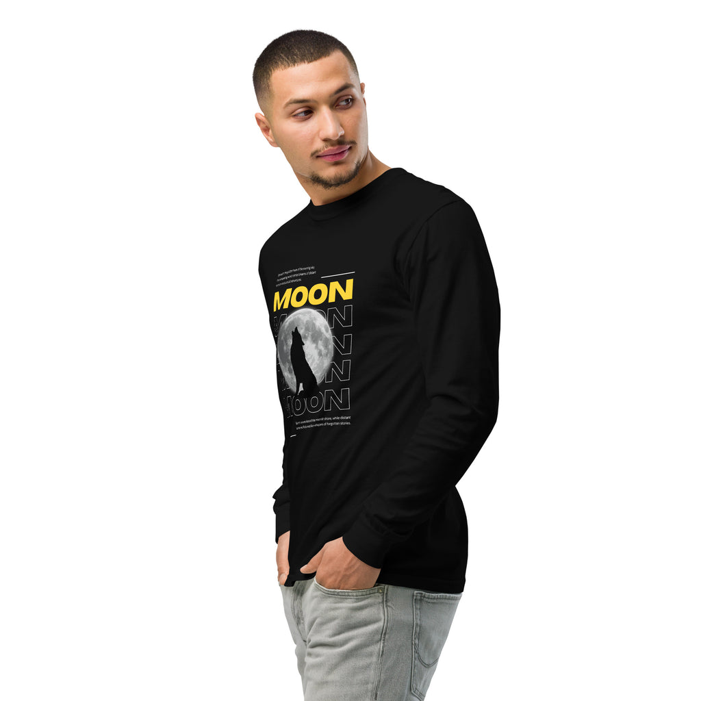Unisex Garment-dyed heavyweight long-sleeve shirt | Moon long-sleeve shirt AwRans Clothing unisex-garment-dyed-heavyweight-long-sleeve-shirt-black-left-front-2-67eaaf411c2a1