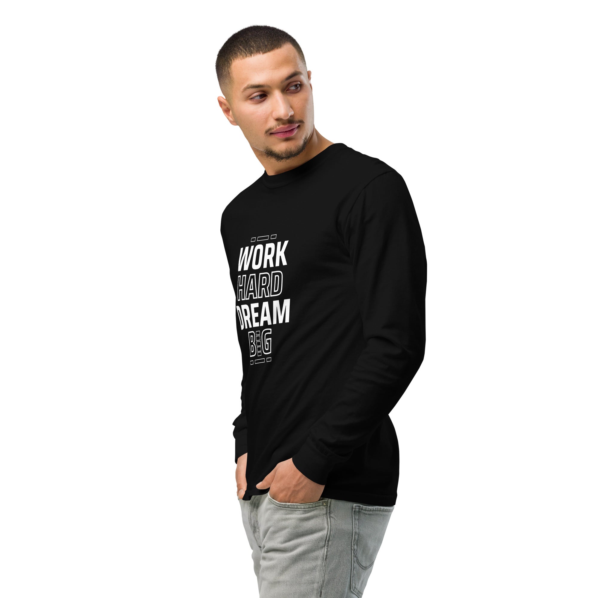 Unisex Garment-dyed heavyweight long-sleeve shirt | Work Hard , Dream Big long-sleeve shirt AwRans Clothing unisex-garment-dyed-heavyweight-long-sleeve-shirt-black-left-front-2-67eab157a85eb