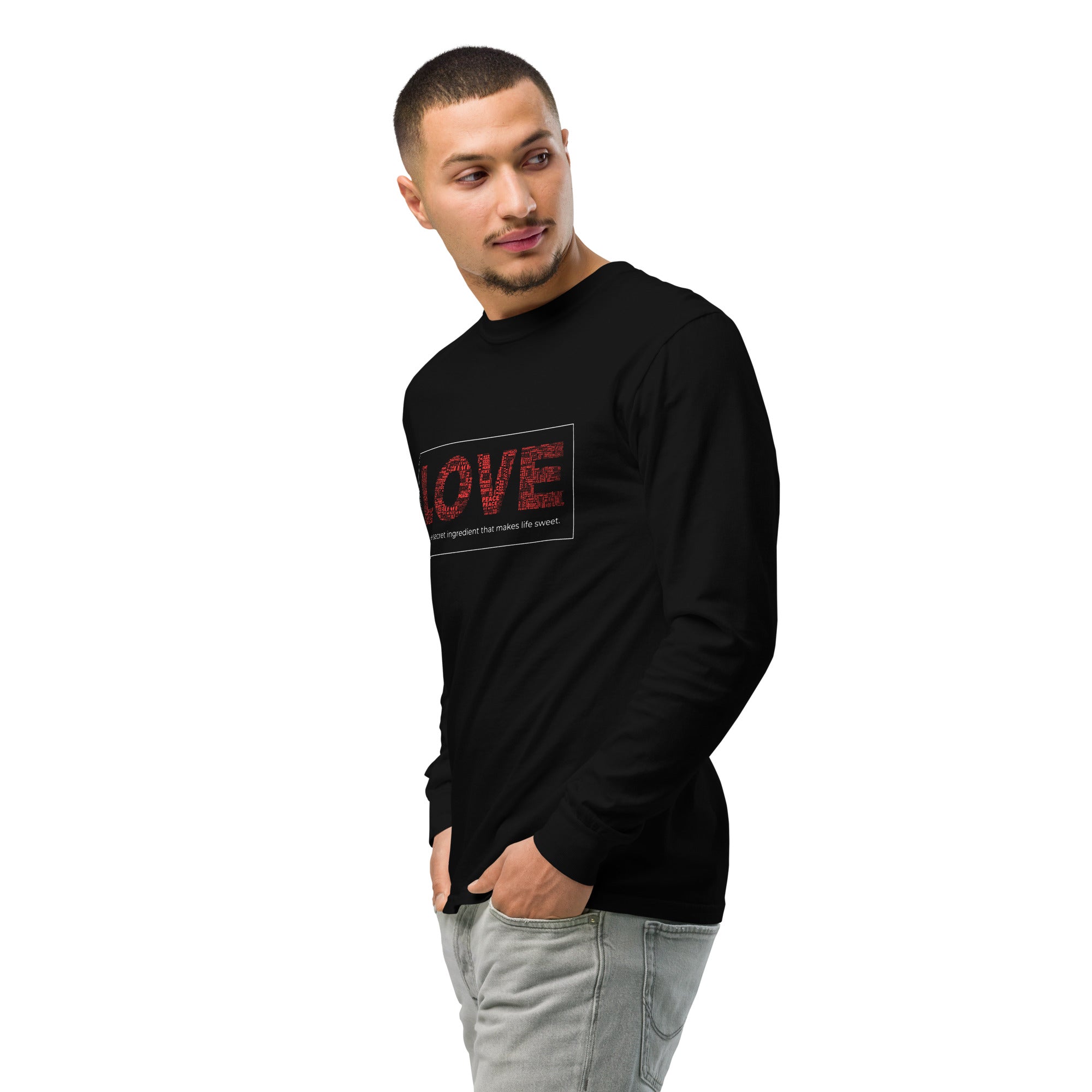 Unisex Garment-dyed heavyweight long-sleeve shirt | Love long-sleeve shirt AwRans Clothing unisex-garment-dyed-heavyweight-long-sleeve-shirt-black-left-front-2-67eab20c7aae8