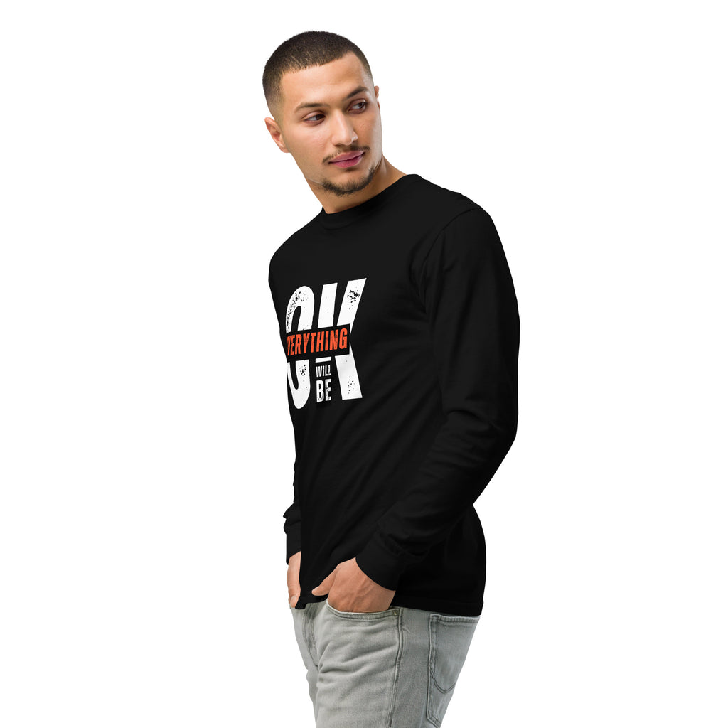 Unisex Garment-dyed heavyweight long-sleeve shirt | Everything Will Be Ok long-sleeve shirt AwRans Clothing unisex-garment-dyed-heavyweight-long-sleeve-shirt-black-left-front-2-67eab378c98f3