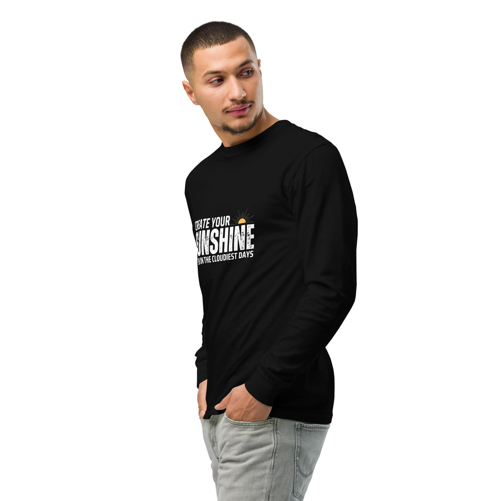 Unisex Garment-dyed heavyweight long-sleeve shirt | Create Your Sunshine long-sleeve shirt AwRans Clothing unisex-garment-dyed-heavyweight-long-sleeve-shirt-black-left-front-2-67eab7735ffec