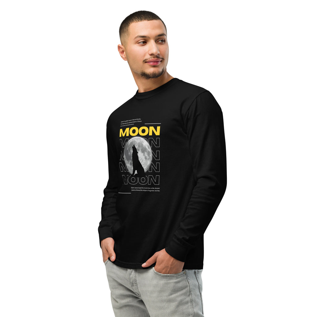 Unisex Garment-dyed heavyweight long-sleeve shirt | Moon long-sleeve shirt AwRans Clothing unisex-garment-dyed-heavyweight-long-sleeve-shirt-black-left-front-67eaaf411d879