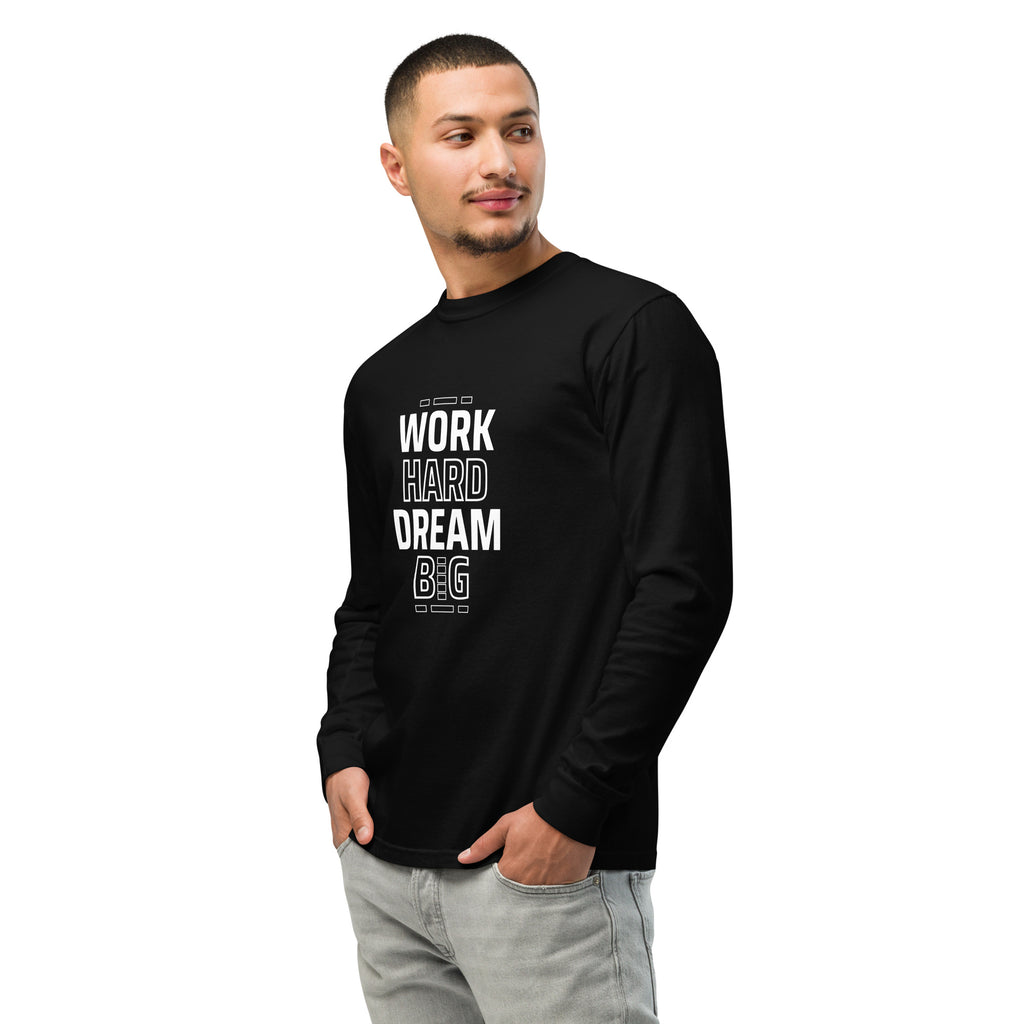 Unisex Garment-dyed heavyweight long-sleeve shirt | Work Hard , Dream Big long-sleeve shirt AwRans Clothing unisex-garment-dyed-heavyweight-long-sleeve-shirt-black-left-front-67eab157a9bee