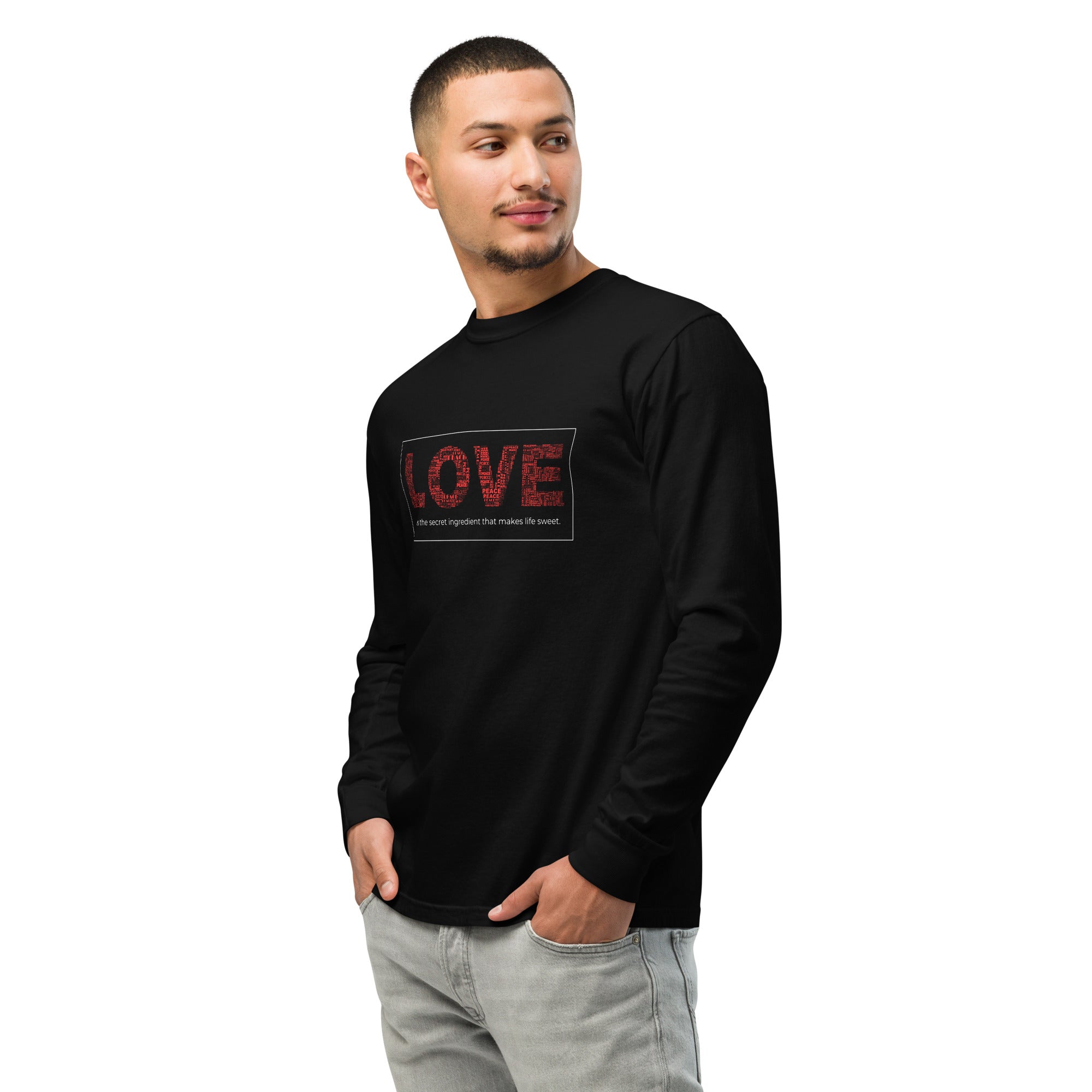 Unisex Garment-dyed heavyweight long-sleeve shirt | Love long-sleeve shirt AwRans Clothing unisex-garment-dyed-heavyweight-long-sleeve-shirt-black-left-front-67eab20c7cf68