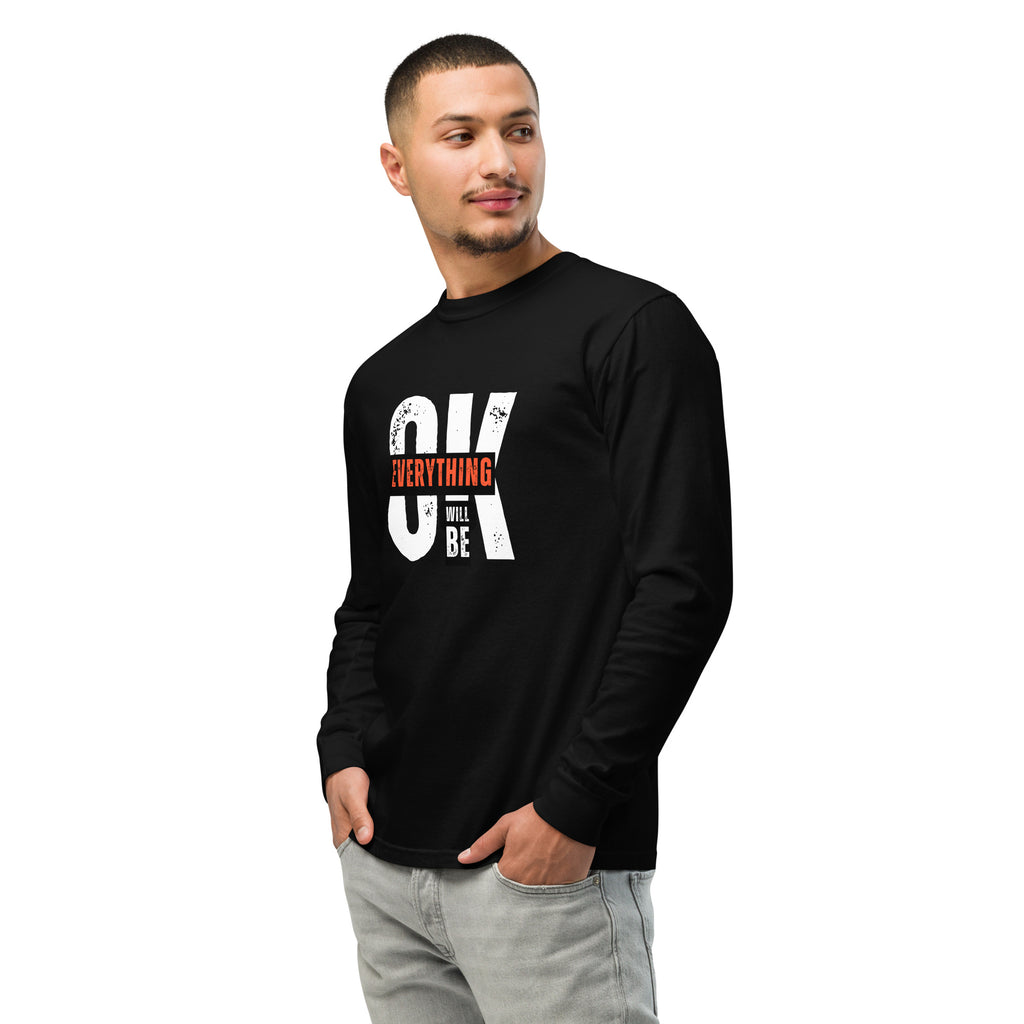Unisex Garment-dyed heavyweight long-sleeve shirt | Everything Will Be Ok long-sleeve shirt AwRans Clothing unisex-garment-dyed-heavyweight-long-sleeve-shirt-black-left-front-67eab378cb070