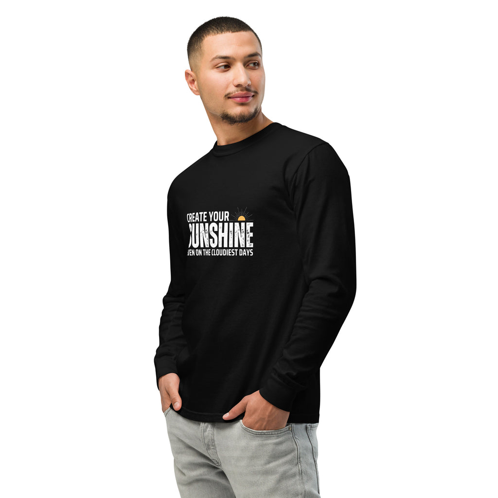 Unisex Garment-dyed heavyweight long-sleeve shirt | Create Your Sunshine long-sleeve shirt AwRans Clothing unisex-garment-dyed-heavyweight-long-sleeve-shirt-black-left-front-67eab773609a1