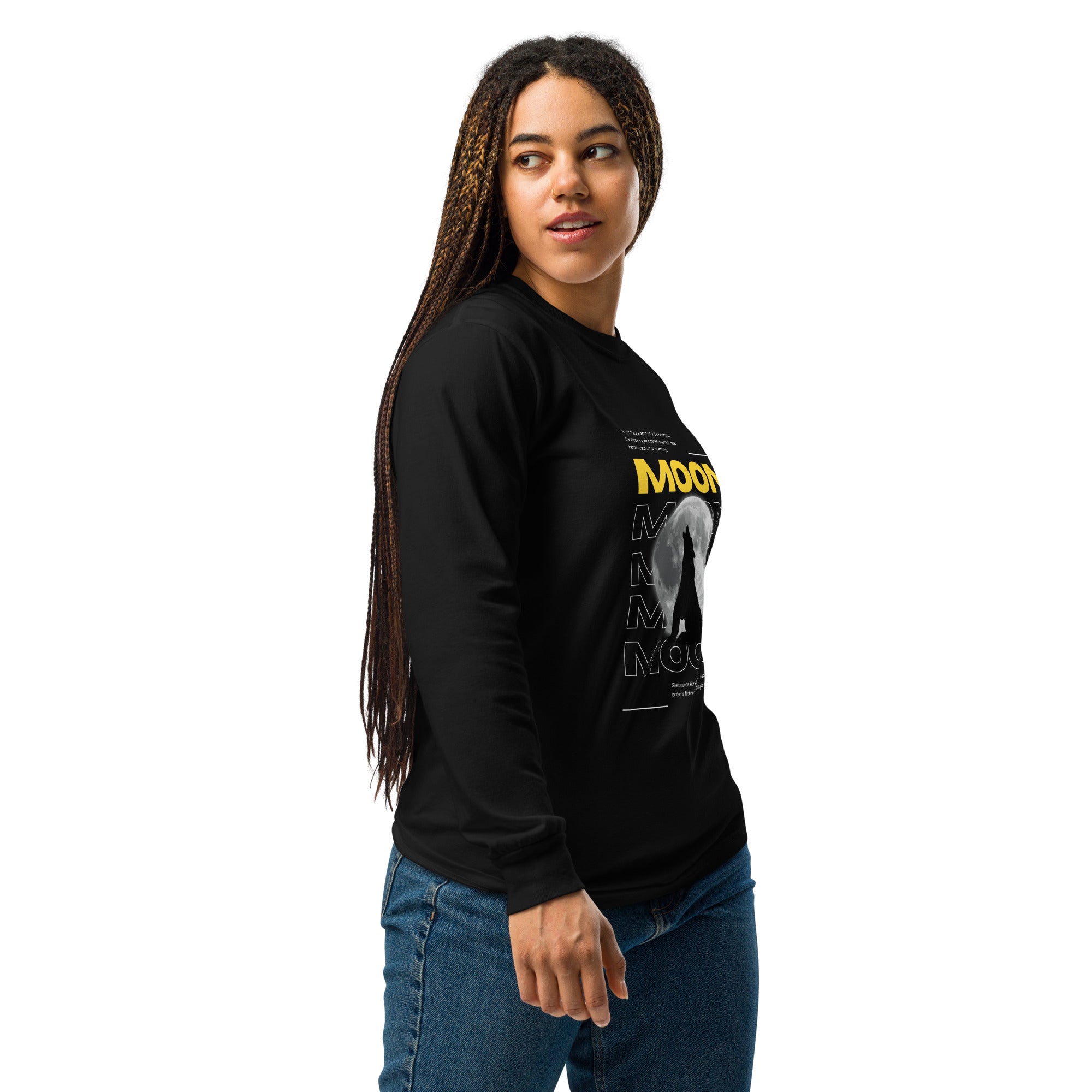 Unisex Garment-dyed heavyweight long-sleeve shirt | Moon long-sleeve shirt AwRans Clothing unisex-garment-dyed-heavyweight-long-sleeve-shirt-black-right-67eaaf411d6d8