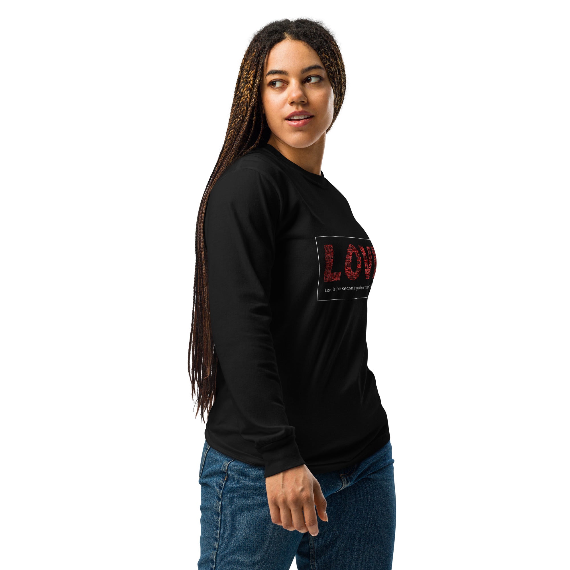 Unisex Garment-dyed heavyweight long-sleeve shirt | Love long-sleeve shirt AwRans Clothing unisex-garment-dyed-heavyweight-long-sleeve-shirt-black-right-67eab20c7ccab
