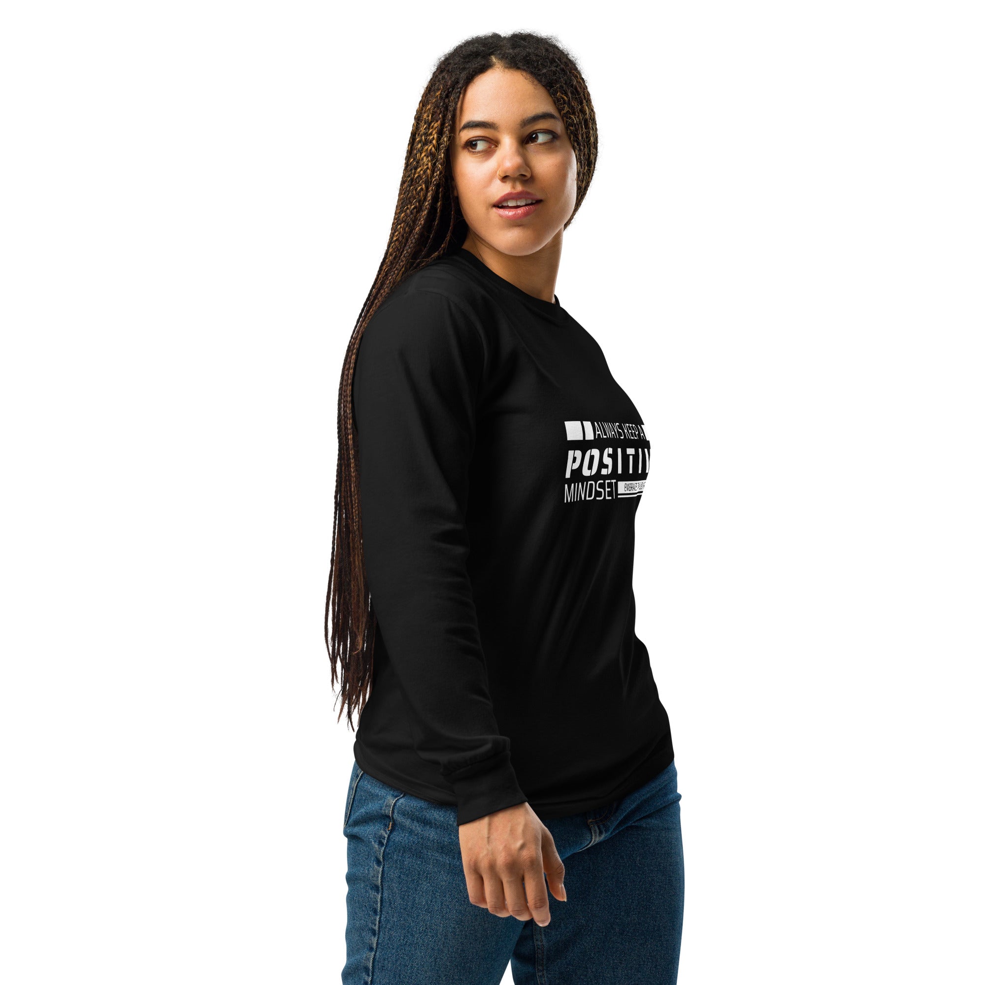 Unisex Garment-dyed heavyweight long-sleeve shirt | Always Keep A Positive Mindset long-sleeve shirt AwRans Clothing unisex-garment-dyed-heavyweight-long-sleeve-shirt-black-right-67eab2c308018