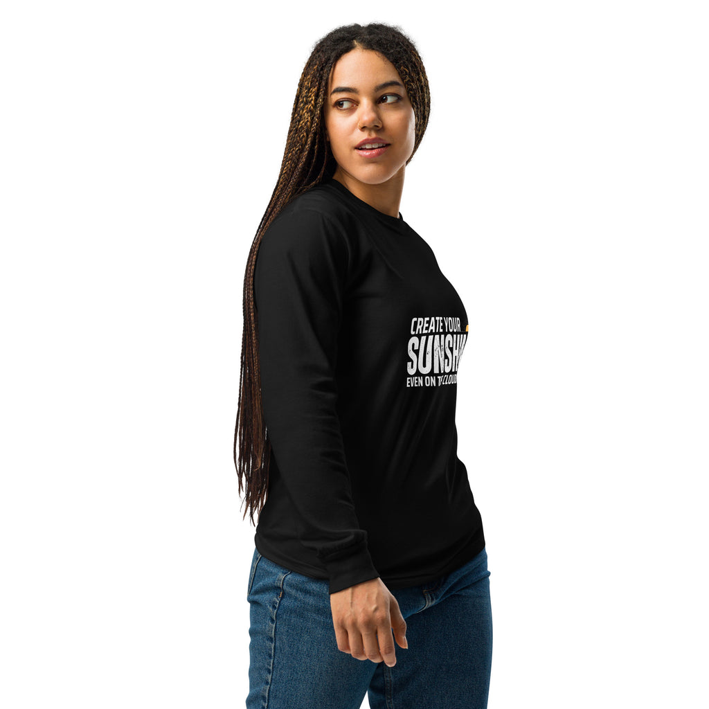 Unisex Garment-dyed heavyweight long-sleeve shirt | Create Your Sunshine long-sleeve shirt AwRans Clothing unisex-garment-dyed-heavyweight-long-sleeve-shirt-black-right-67eab77363409