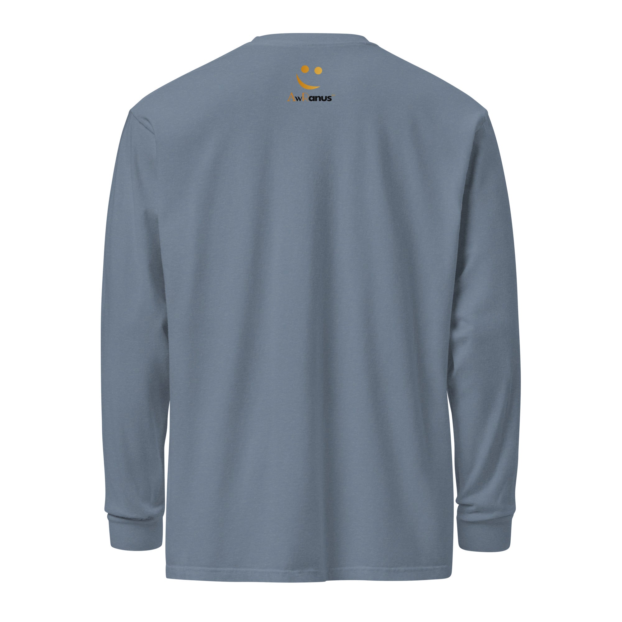 Unisex Garment-dyed heavyweight long-sleeve shirt | Love long-sleeve shirt AwRans Clothing unisex-garment-dyed-heavyweight-long-sleeve-shirt-blue-jean-back-67eab20c8b840