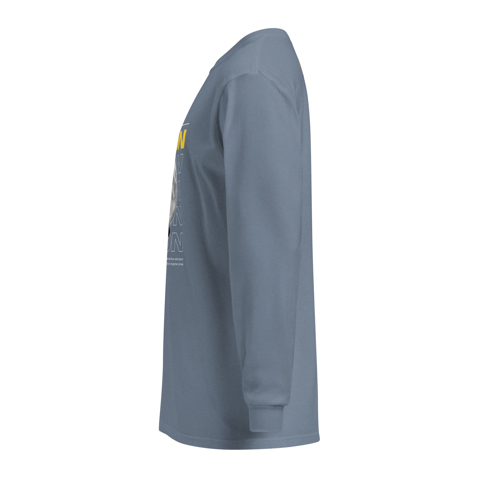 Unisex Garment-dyed heavyweight long-sleeve shirt | Moon long-sleeve shirt AwRans Clothing unisex-garment-dyed-heavyweight-long-sleeve-shirt-blue-jean-left-67eaaf4129df3