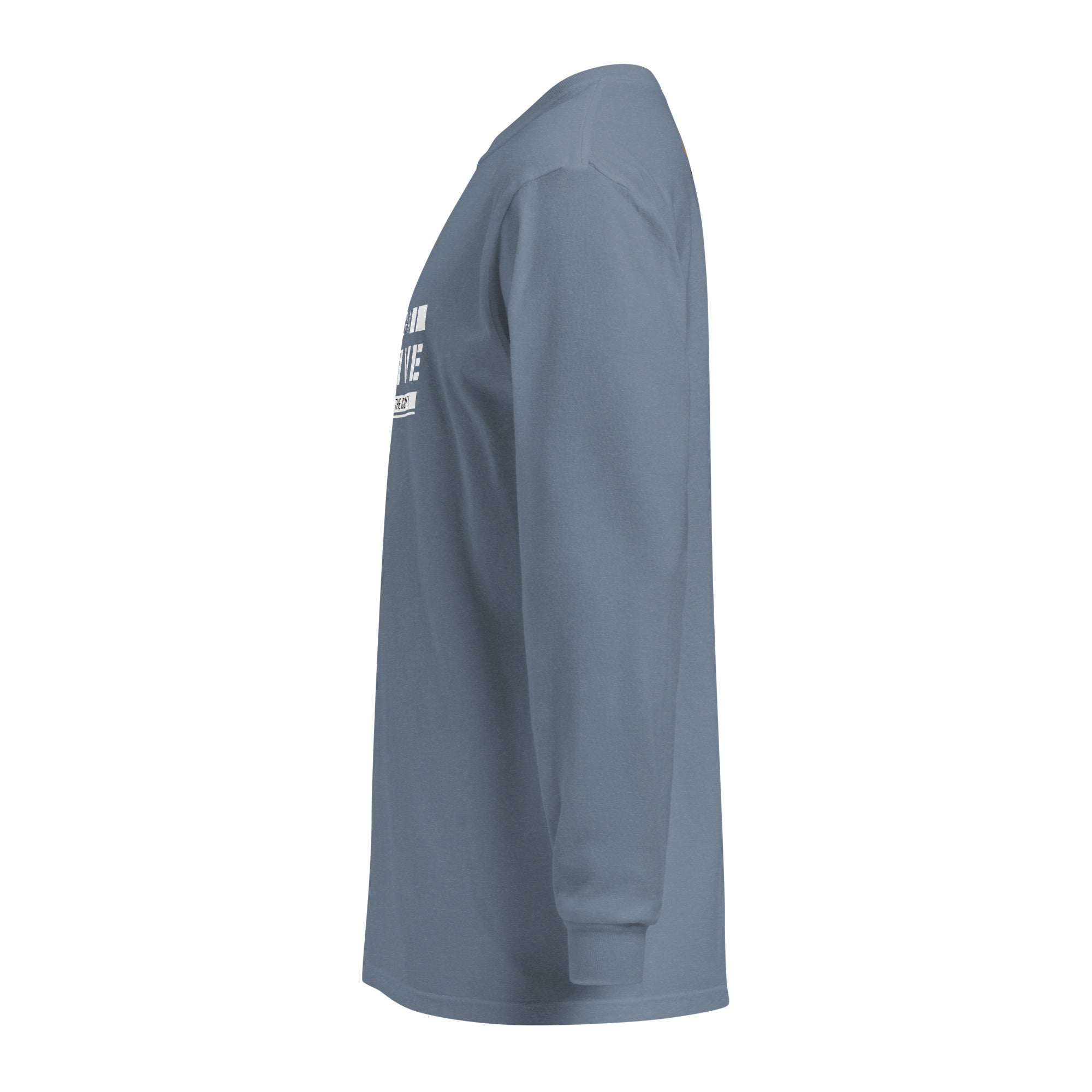 Unisex Garment-dyed heavyweight long-sleeve shirt | Always Keep A Positive Mindset long-sleeve shirt AwRans Clothing unisex-garment-dyed-heavyweight-long-sleeve-shirt-blue-jean-left-67eab2c312039