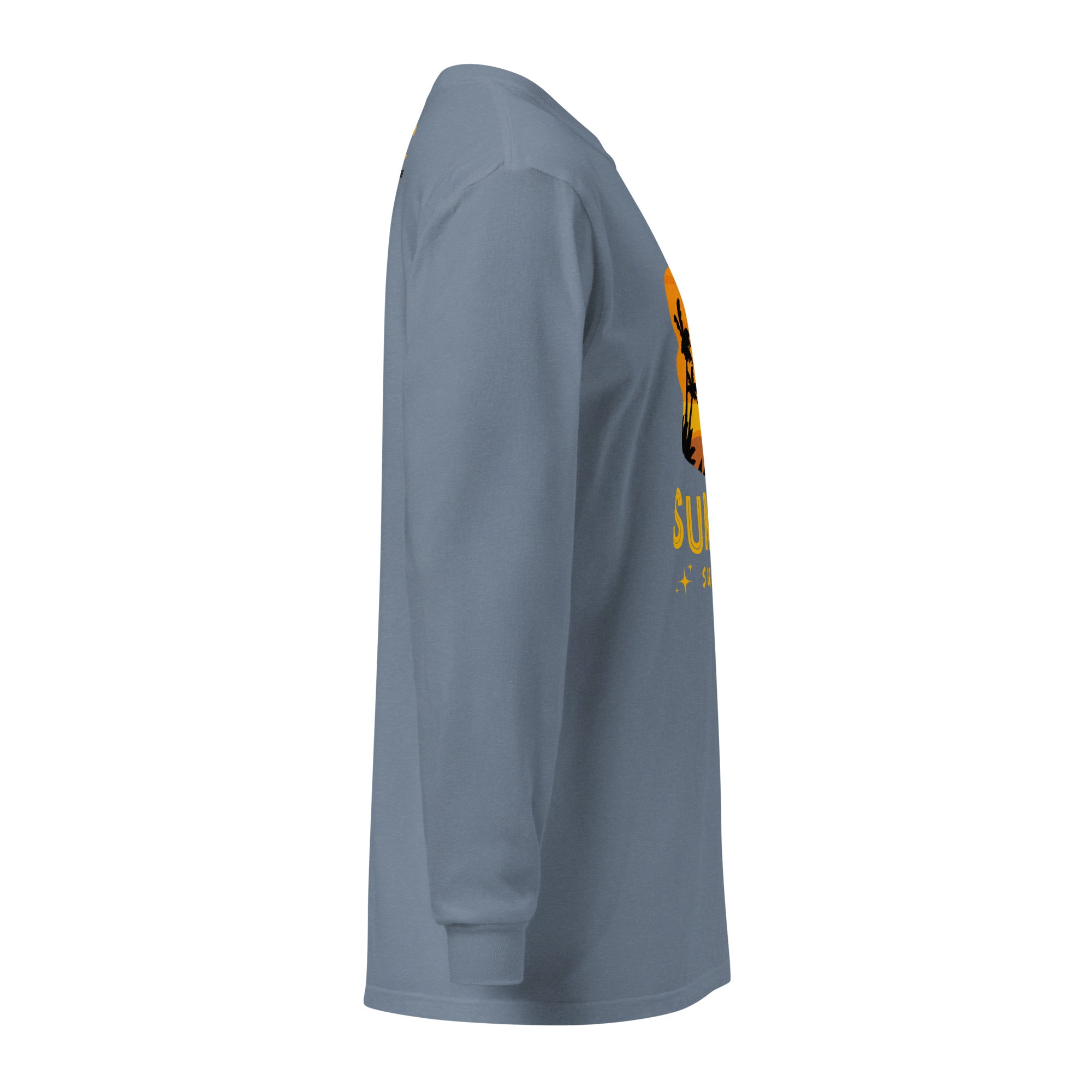 Unisex Garment-dyed heavyweight long-sleeve shirt | Summer Sunset long-sleeve shirt AwRans Clothing unisex-garment-dyed-heavyweight-long-sleeve-shirt-blue-jean-right-67eaae922c1d1