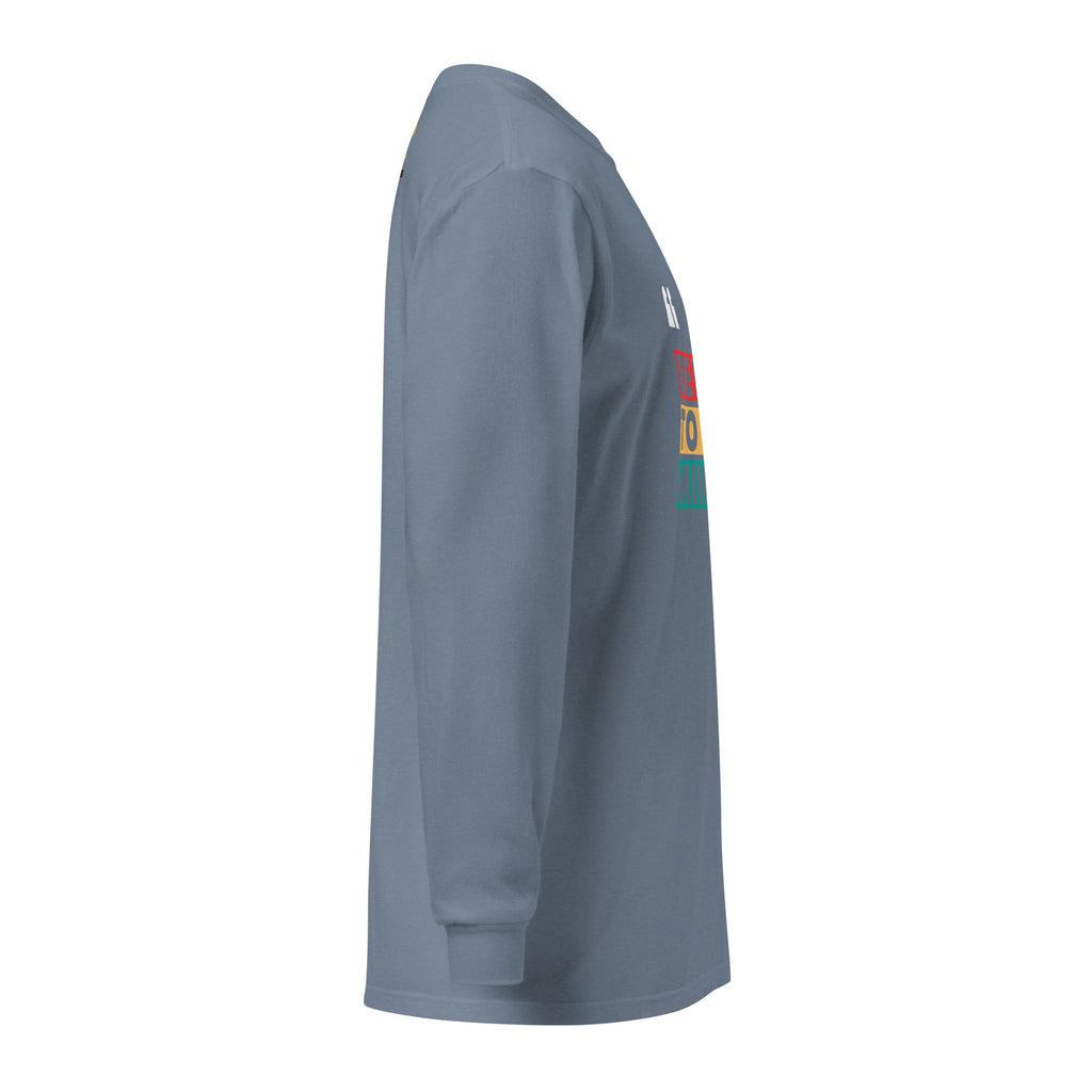 Unisex Garment-dyed heavyweight long-sleeve shirt | Be Kind To Your Mind long-sleeve shirt AwRans Clothing unisex-garment-dyed-heavyweight-long-sleeve-shirt-blue-jean-right-67eaaff171691