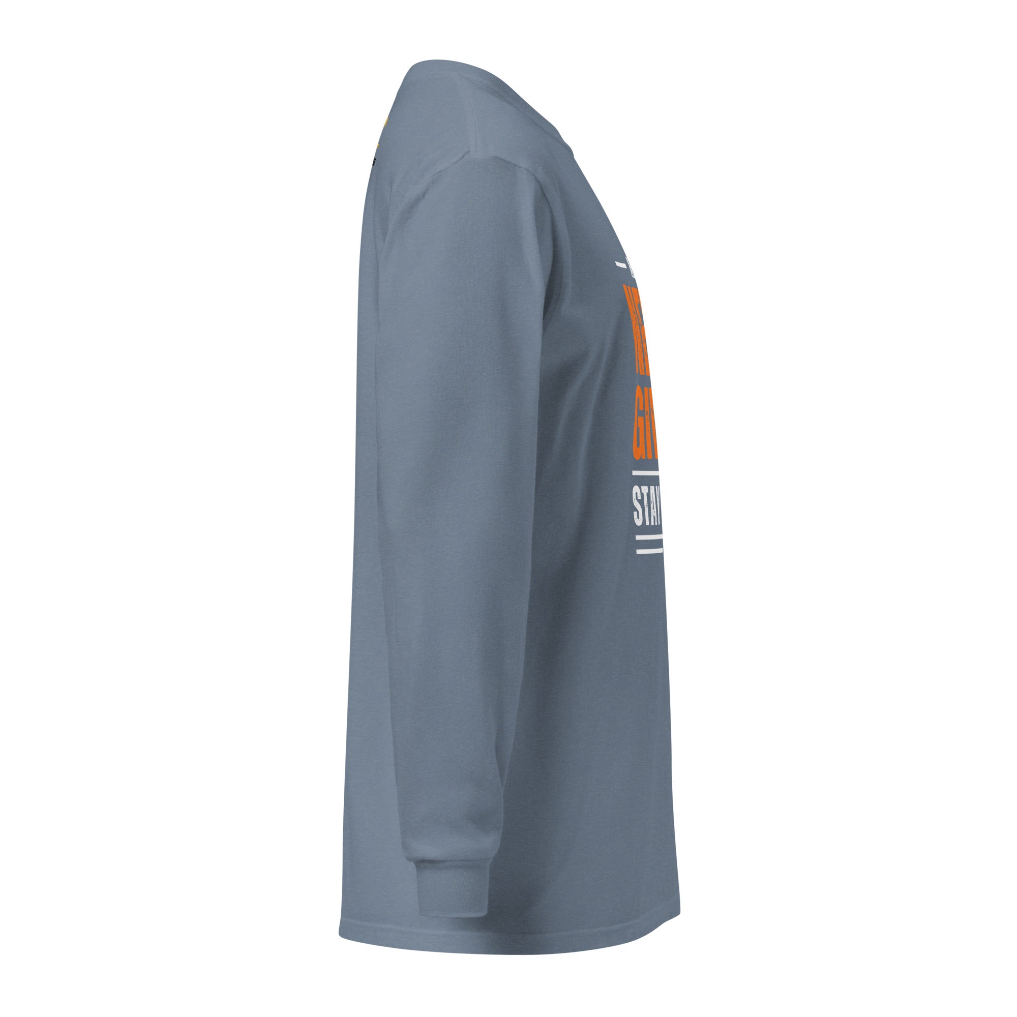 Unisex Garment-dyed heavyweight long-sleeve shirt | Always Never Give Up Stay Strong long-sleeve shirt AwRans Clothing unisex-garment-dyed-heavyweight-long-sleeve-shirt-blue-jean-right-67eab0a3cb846
