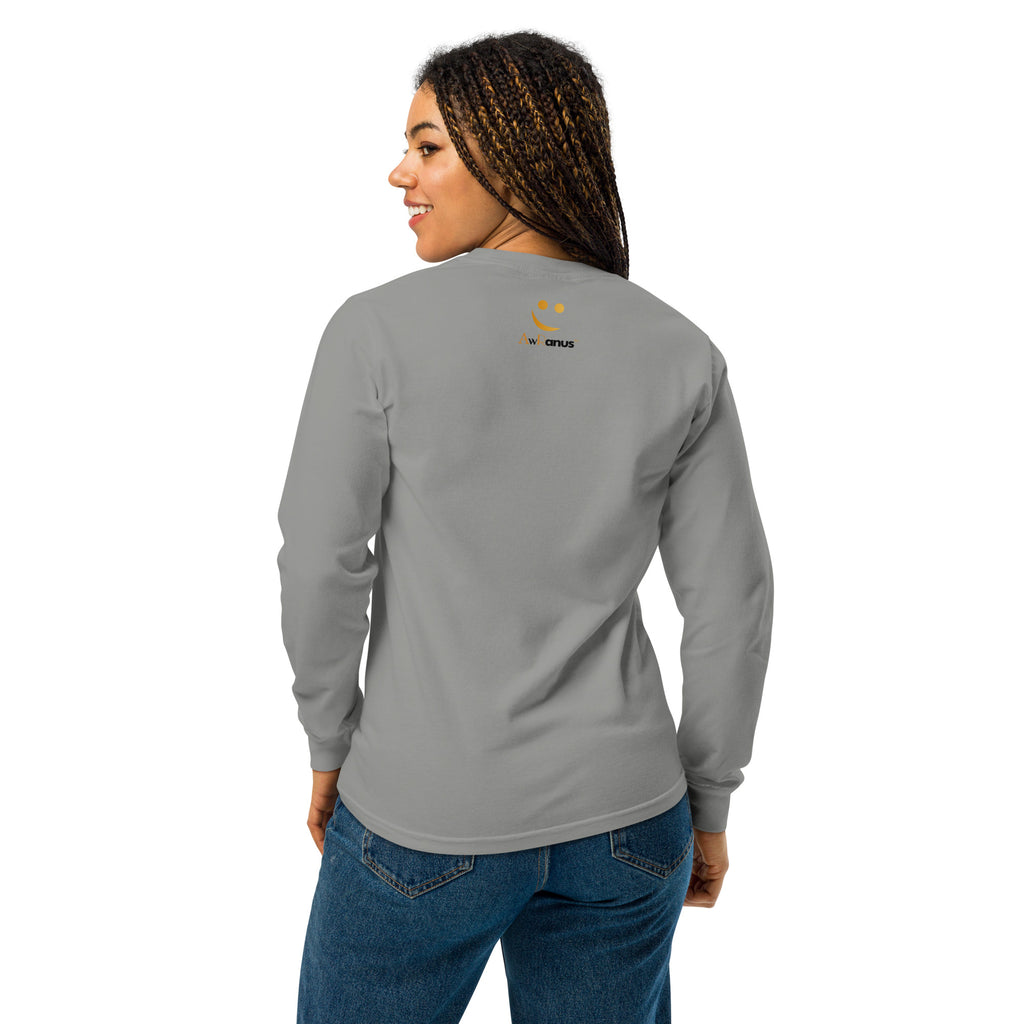 Unisex Garment-dyed heavyweight long-sleeve shirt | Hope long-sleeve shirt AwRans Clothing unisex-garment-dyed-heavyweight-long-sleeve-shirt-grey-back-67eaade548c03