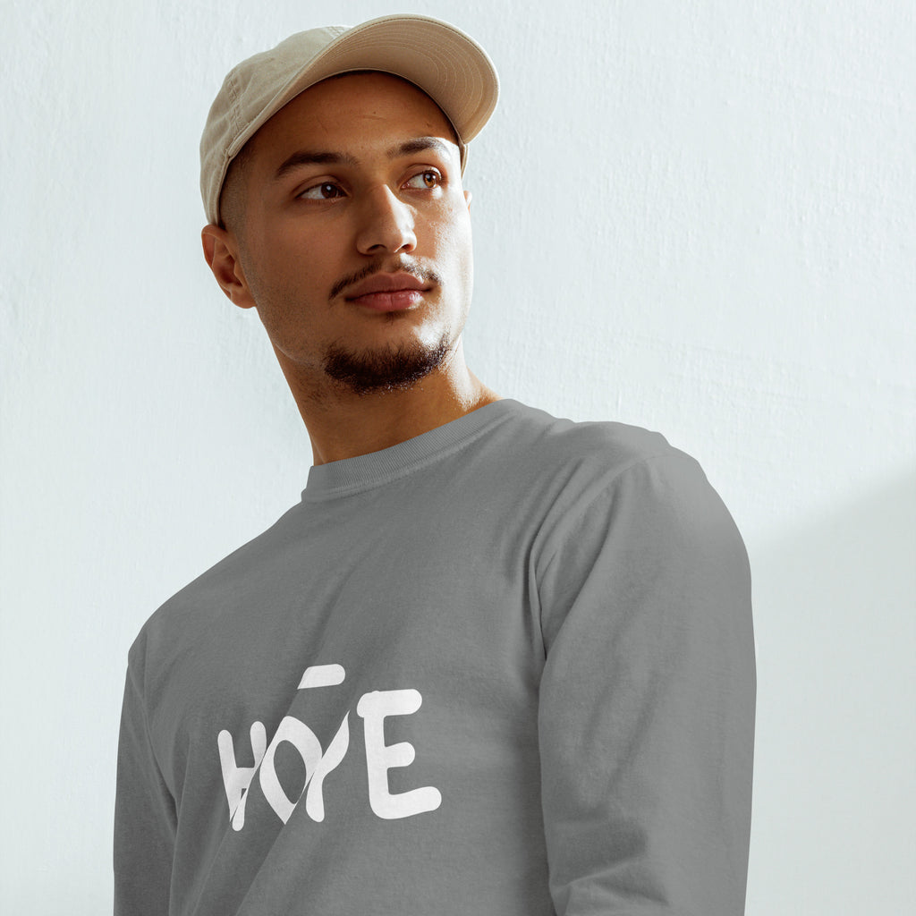 Unisex Garment-dyed heavyweight long-sleeve shirt | Hope long-sleeve shirt AwRans Clothing unisex-garment-dyed-heavyweight-long-sleeve-shirt-grey-front-67eaade546923