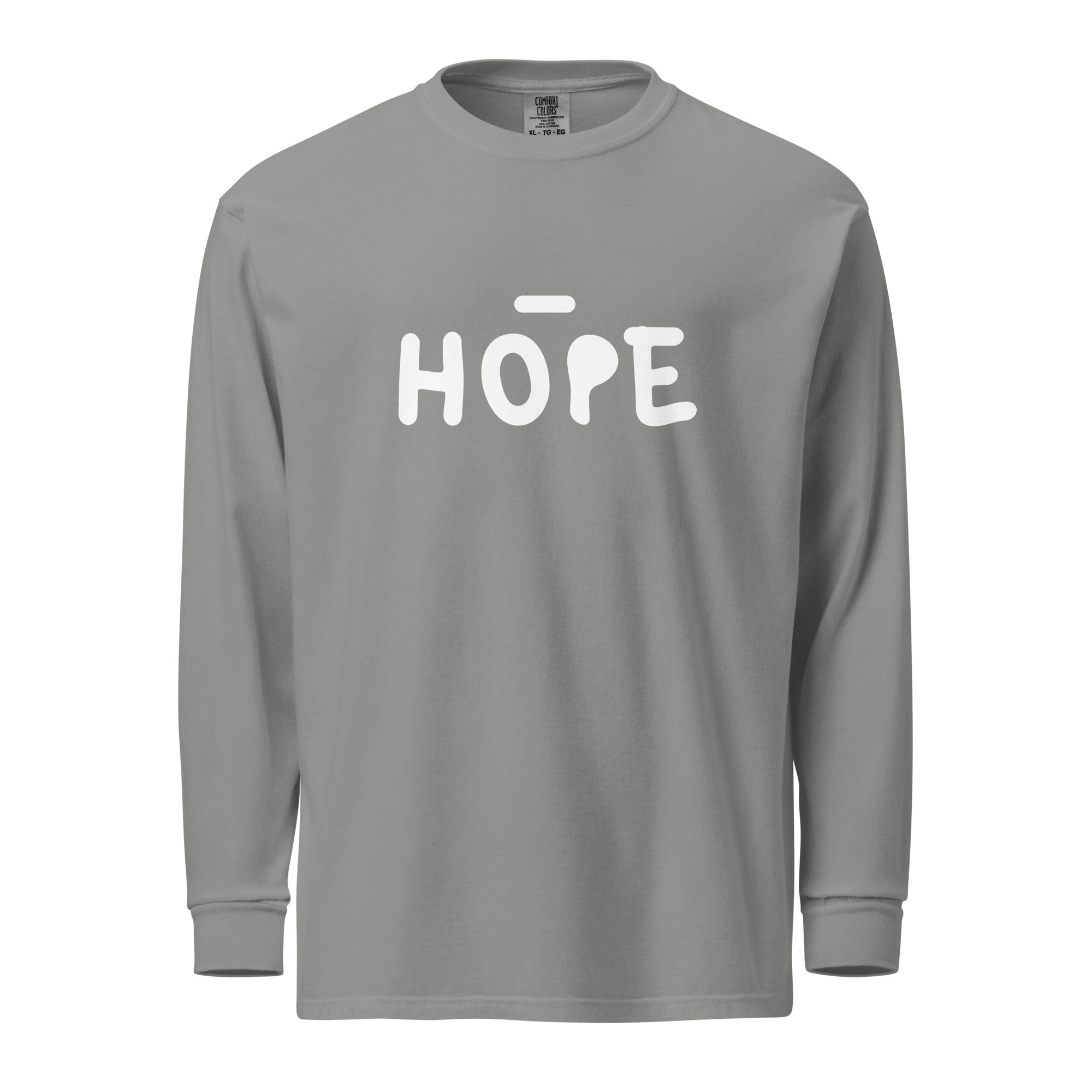 Unisex Garment-dyed heavyweight long-sleeve shirt | Hope long-sleeve shirt AwRans Clothing unisex-garment-dyed-heavyweight-long-sleeve-shirt-grey-front-67eaade5500c7