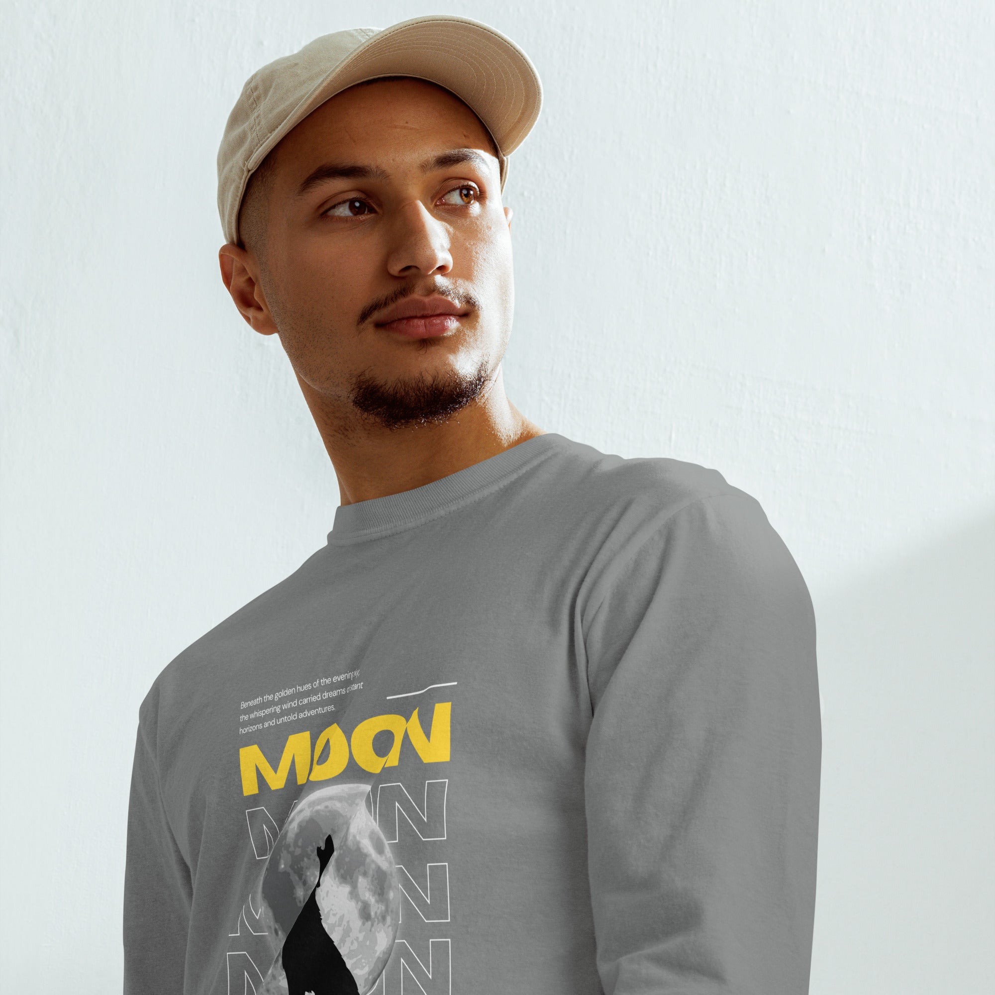 Unisex Garment-dyed heavyweight long-sleeve shirt | Moon long-sleeve shirt AwRans Clothing unisex-garment-dyed-heavyweight-long-sleeve-shirt-grey-front-67eaaf413a8c1