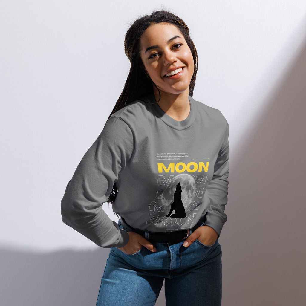 Unisex Garment-dyed heavyweight long-sleeve shirt | Moon long-sleeve shirt AwRans Clothing unisex-garment-dyed-heavyweight-long-sleeve-shirt-grey-front-67eaaf413b90d