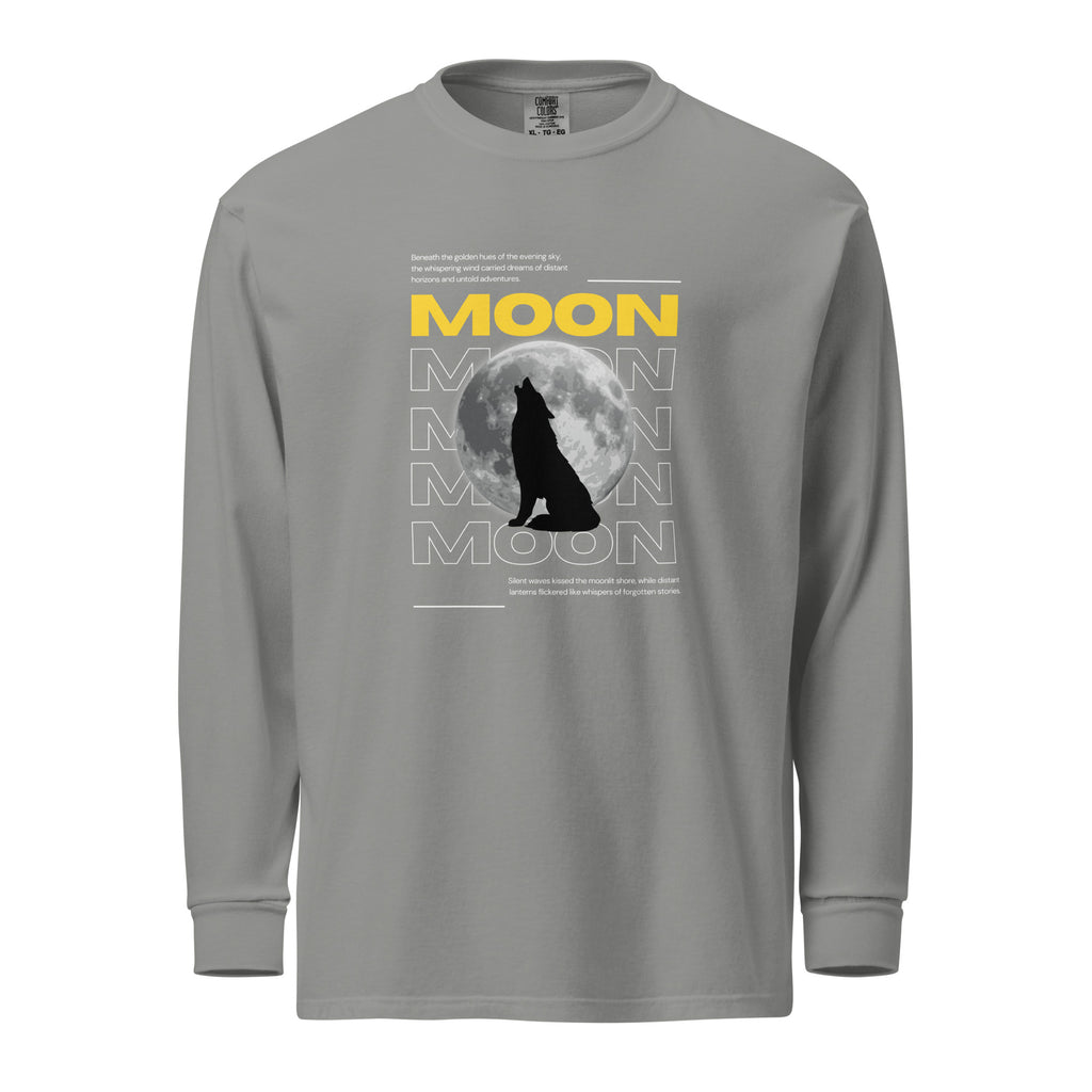 Unisex Garment-dyed heavyweight long-sleeve shirt | Moon long-sleeve shirt AwRans Clothing unisex-garment-dyed-heavyweight-long-sleeve-shirt-grey-front-67eaaf4144822