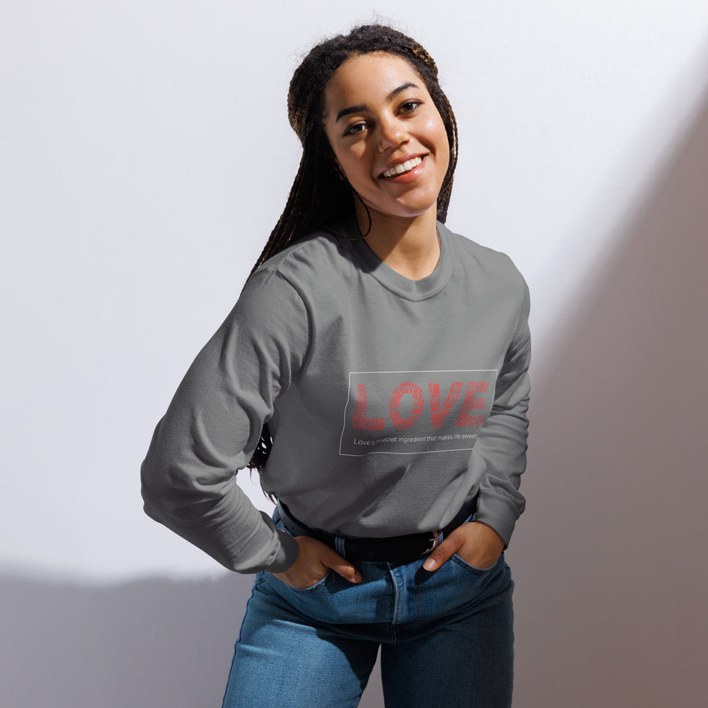 Unisex Garment-dyed heavyweight long-sleeve shirt | Love long-sleeve shirt AwRans Clothing unisex-garment-dyed-heavyweight-long-sleeve-shirt-grey-front-67eab20c9c14b