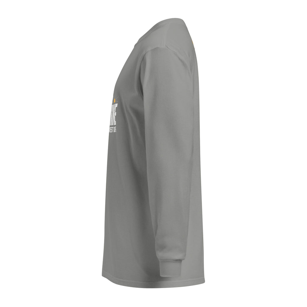 Unisex Garment-dyed heavyweight long-sleeve shirt | Create Your Sunshine long-sleeve shirt AwRans Clothing unisex-garment-dyed-heavyweight-long-sleeve-shirt-grey-left-67eab7738e9aa
