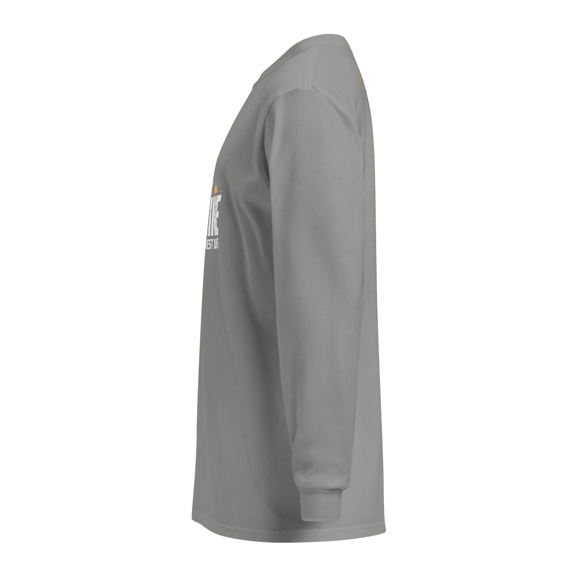 Unisex Garment-dyed heavyweight long-sleeve shirt | Create Your Sunshine long-sleeve shirt AwRans Clothing unisex-garment-dyed-heavyweight-long-sleeve-shirt-grey-left-67eab7738e9aa