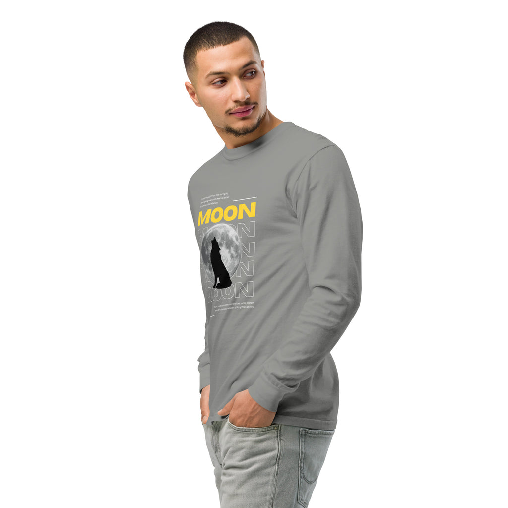 Unisex Garment-dyed heavyweight long-sleeve shirt | Moon long-sleeve shirt AwRans Clothing unisex-garment-dyed-heavyweight-long-sleeve-shirt-grey-left-front-2-67eaaf41371e2