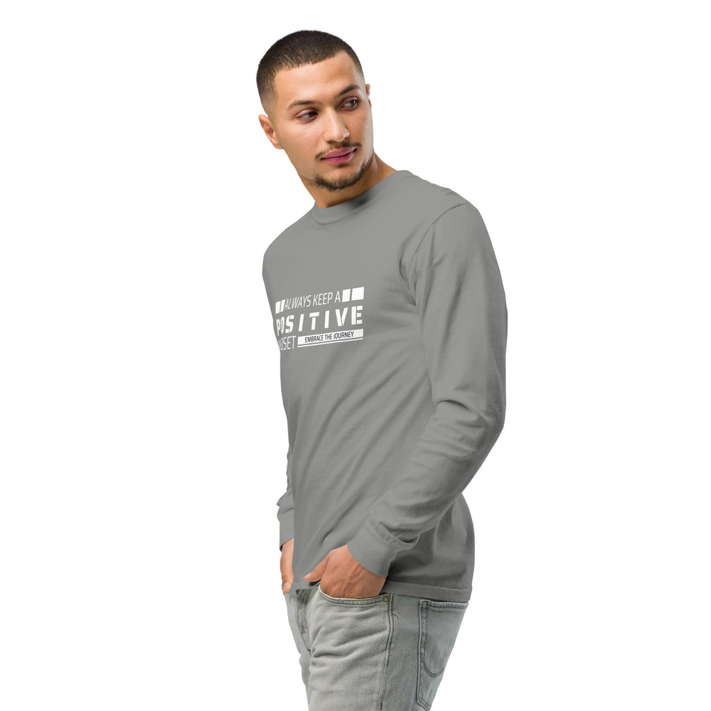 Unisex Garment-dyed heavyweight long-sleeve shirt | Always Keep A Positive Mindset long-sleeve shirt AwRans Clothing unisex-garment-dyed-heavyweight-long-sleeve-shirt-grey-left-front-2-67eab2c31faa8