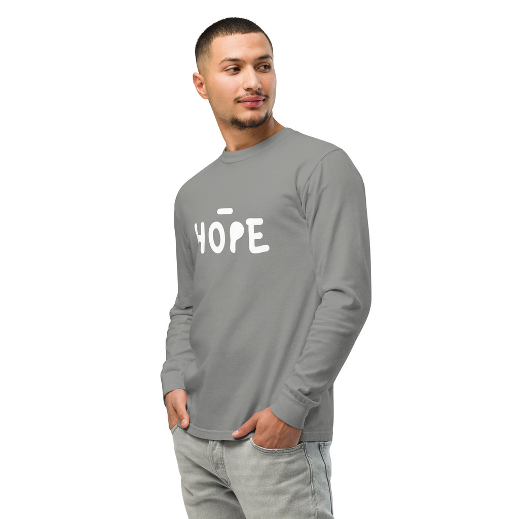 Unisex Garment-dyed heavyweight long-sleeve shirt | Hope long-sleeve shirt AwRans Clothing unisex-garment-dyed-heavyweight-long-sleeve-shirt-grey-left-front-67eaade54f232