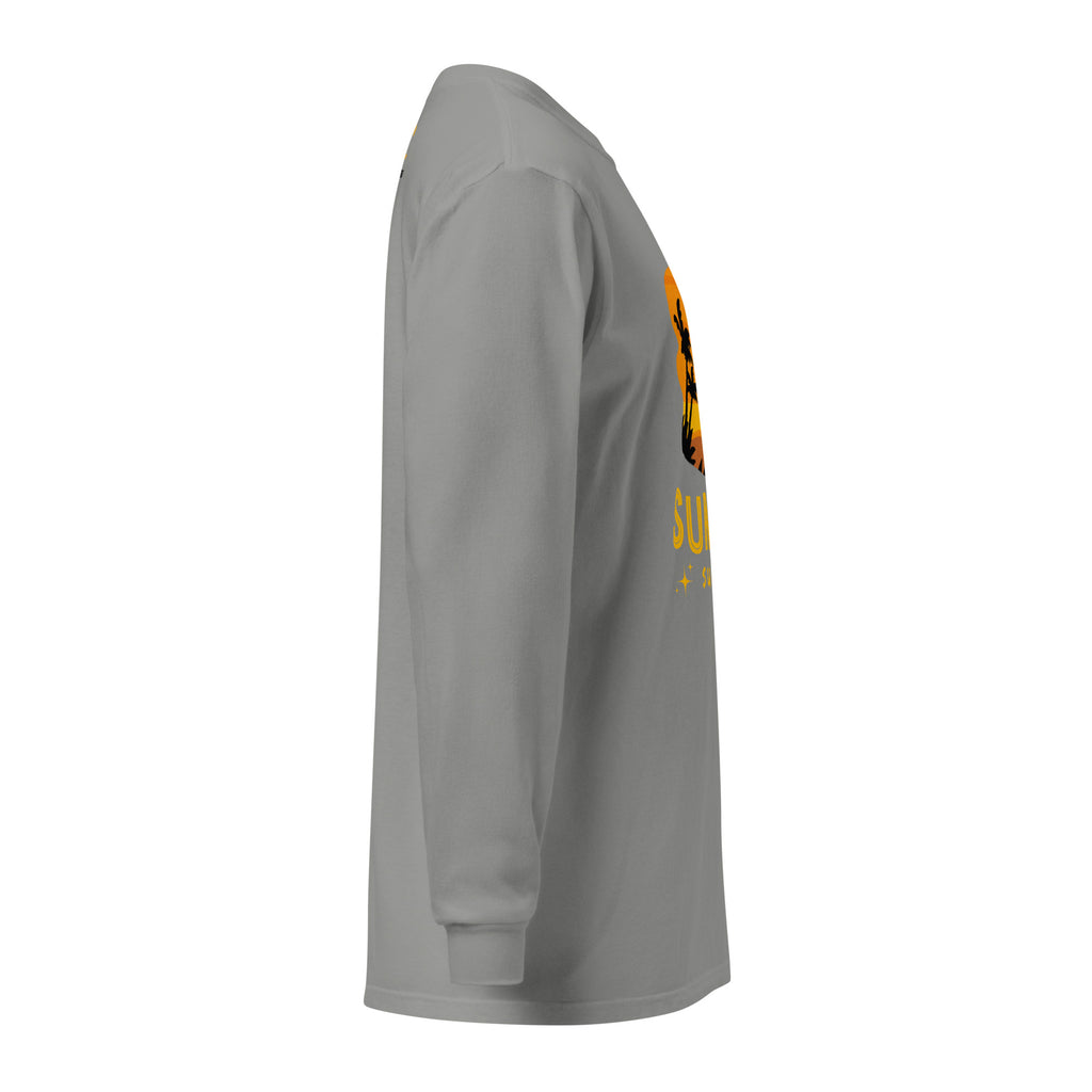 Unisex Garment-dyed heavyweight long-sleeve shirt | Summer Sunset long-sleeve shirt AwRans Clothing unisex-garment-dyed-heavyweight-long-sleeve-shirt-grey-right-67eaae9243e58