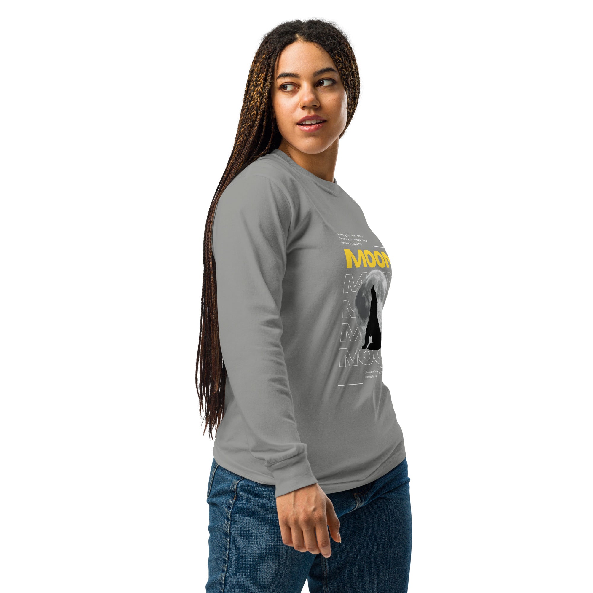 Unisex Garment-dyed heavyweight long-sleeve shirt | Moon long-sleeve shirt AwRans Clothing unisex-garment-dyed-heavyweight-long-sleeve-shirt-grey-right-67eaaf4142bbb