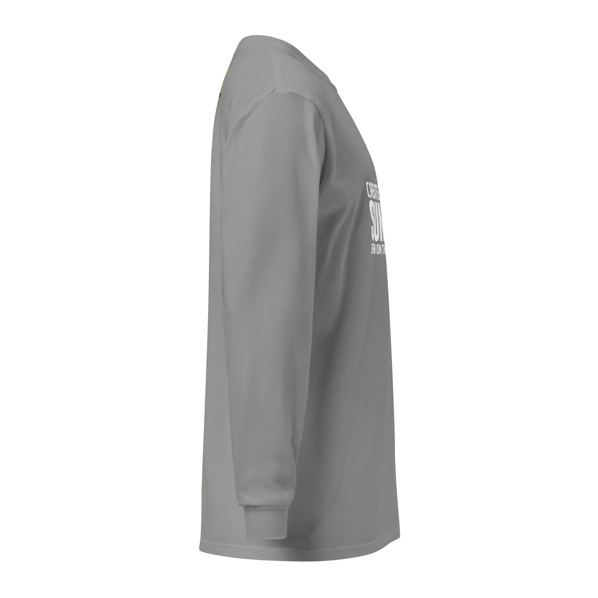 Unisex Garment-dyed heavyweight long-sleeve shirt | Create Your Sunshine long-sleeve shirt AwRans Clothing unisex-garment-dyed-heavyweight-long-sleeve-shirt-grey-right-67eab773759bc