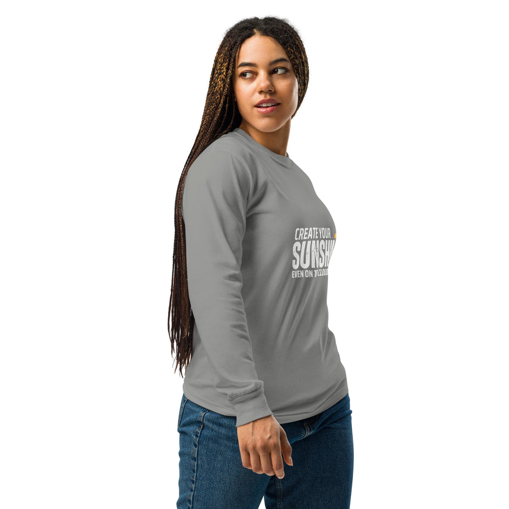 Unisex Garment-dyed heavyweight long-sleeve shirt | Create Your Sunshine long-sleeve shirt AwRans Clothing unisex-garment-dyed-heavyweight-long-sleeve-shirt-grey-right-67eab7738332e