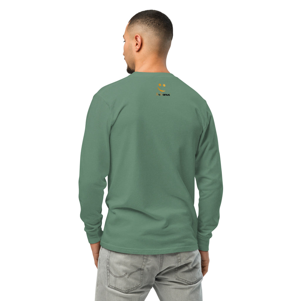 Unisex Garment-dyed heavyweight long-sleeve shirt | Everything Will Be Ok long-sleeve shirt AwRans Clothing unisex-garment-dyed-heavyweight-long-sleeve-shirt-light-green-back-67eab378dccbc