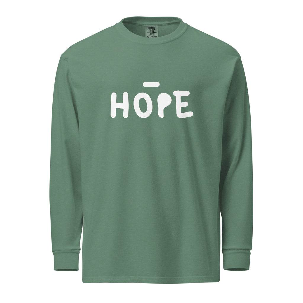 Unisex Garment-dyed heavyweight long-sleeve shirt | Hope long-sleeve shirt AwRans Clothing unisex-garment-dyed-heavyweight-long-sleeve-shirt-light-green-front-67eaade541a14