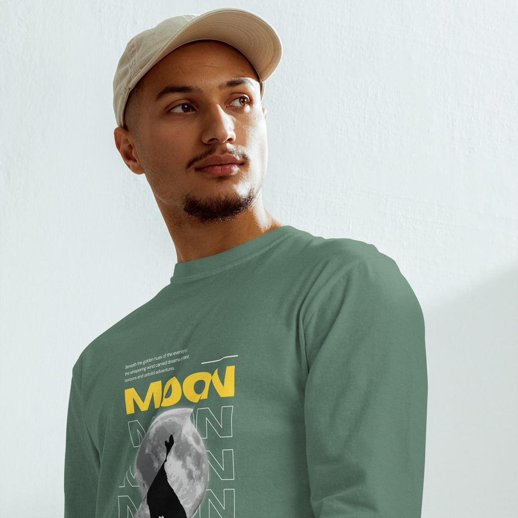 Unisex Garment-dyed heavyweight long-sleeve shirt | Moon long-sleeve shirt AwRans Clothing unisex-garment-dyed-heavyweight-long-sleeve-shirt-light-green-front-67eaaf412f09c