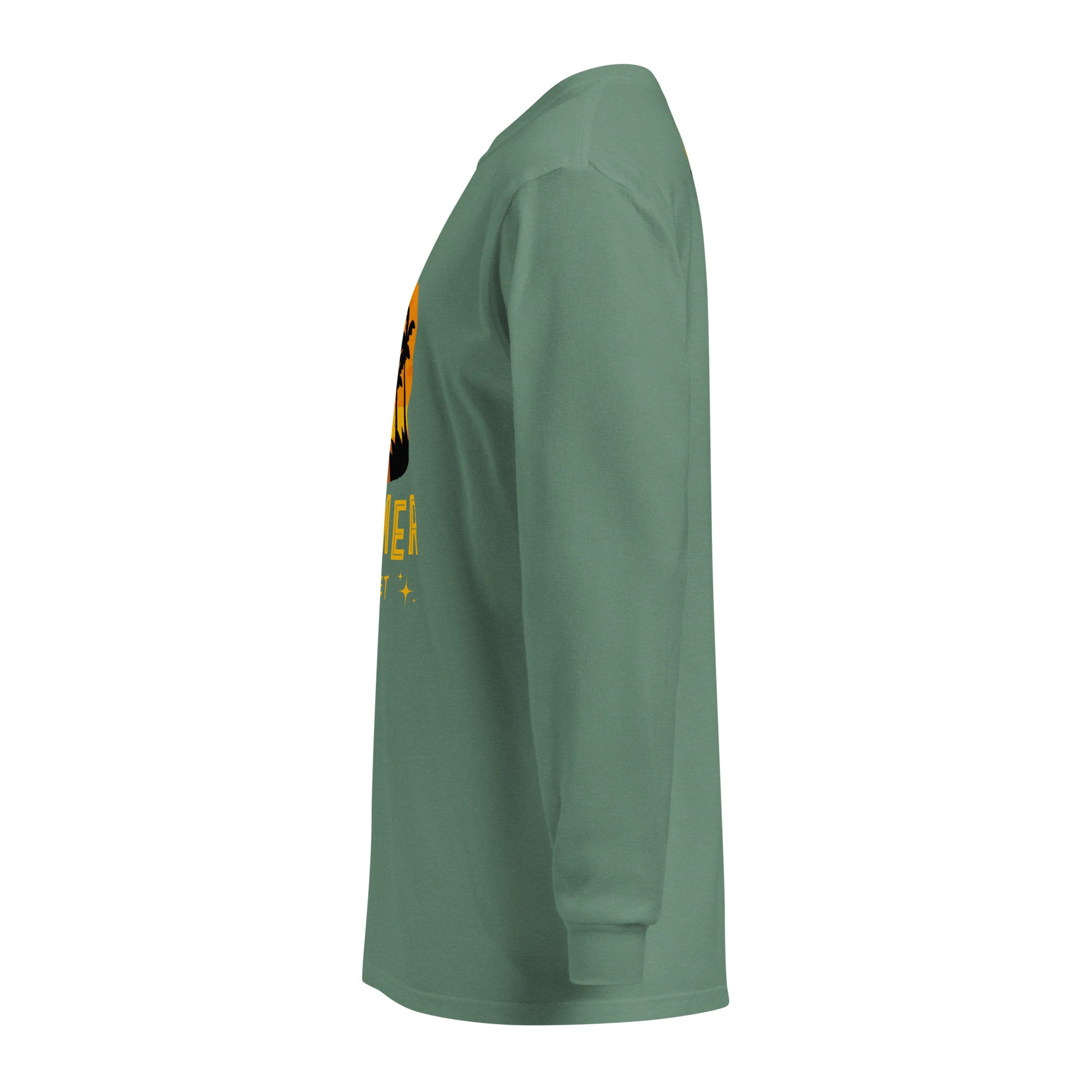 Unisex Garment-dyed heavyweight long-sleeve shirt | Summer Sunset long-sleeve shirt AwRans Clothing unisex-garment-dyed-heavyweight-long-sleeve-shirt-light-green-left-67eaae9237d72